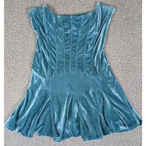 Urban Outfitters Mini Dress Size M Teal Fairy Antoinette Velvet Bustier Stretch